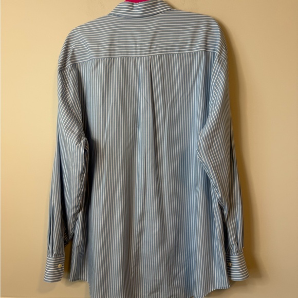 Peter Millar blue & white striped button down men’s size XL - Picture 4 of 5